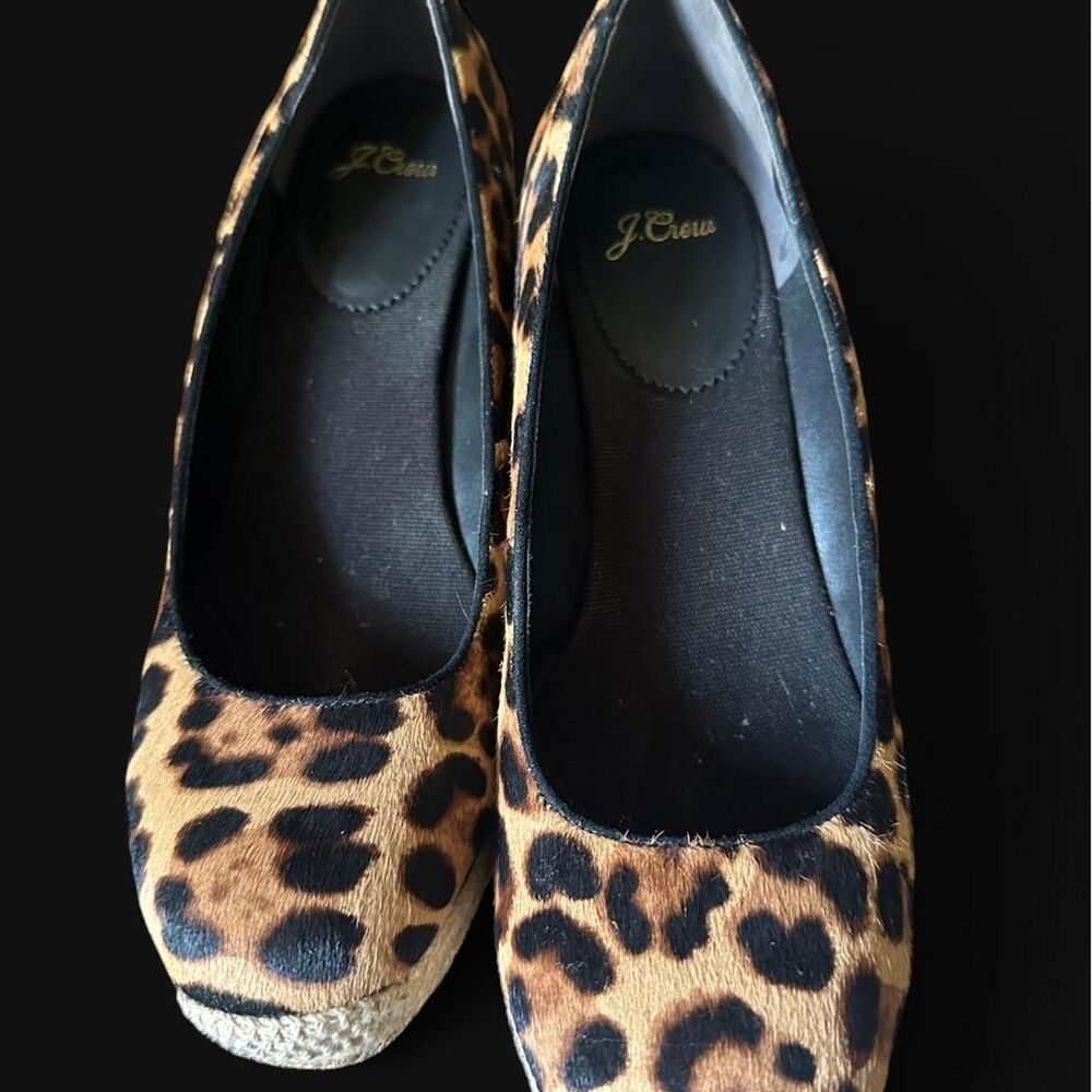 SZ 10 JCrew New No tags Women's Leopard print platform heels